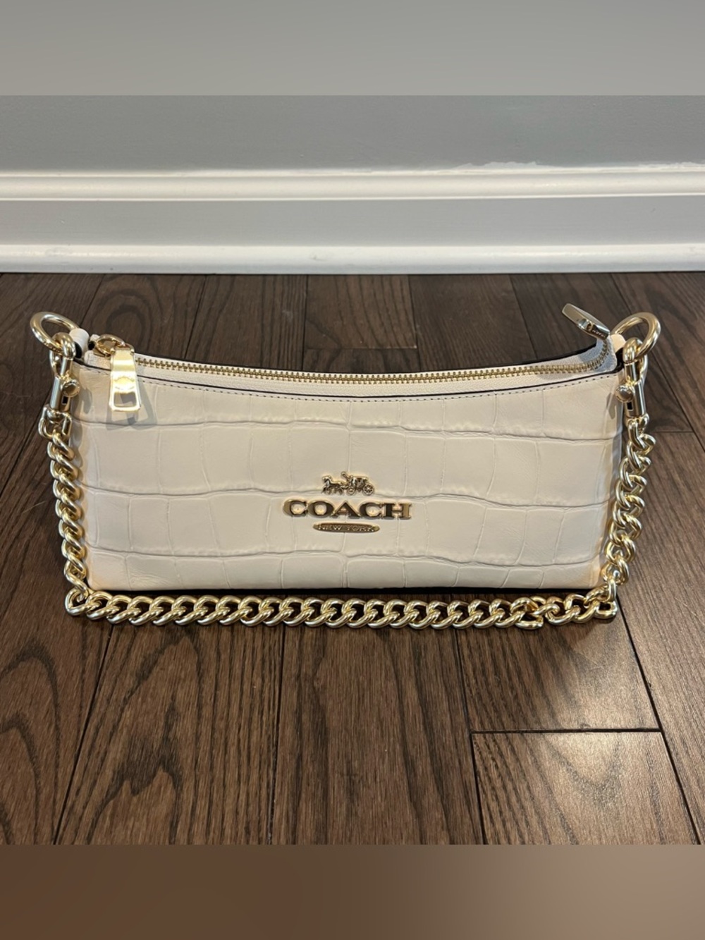 Coach Croc Embossed Shoulder Bag